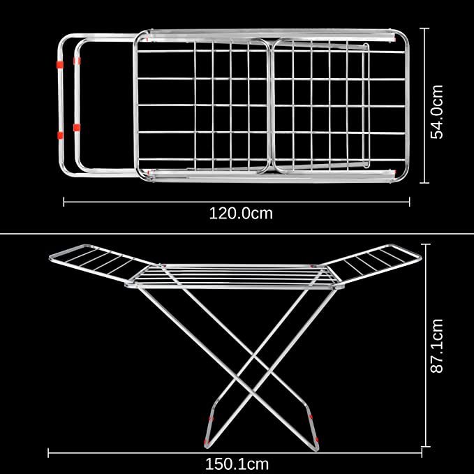 Stainless Steel Foldable Cloth Dryer Stand Double Rack for Drying Clothes - Image 3